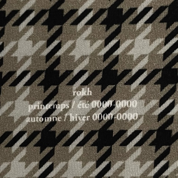 ROKH HOUNDSTOOTH TURTLENECK IN MULTI 2 4 stretch long sleeve zip back plaid - Picture 14 of 15